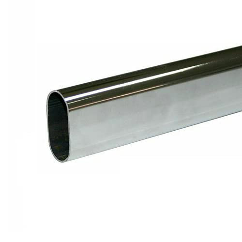 Tringle à vêtements chromée 15 x 30 mm avec 2 supports latéraux en nickel (2 mètres)