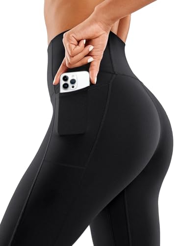 COOLOVER 4 Pack Leggings with Pockets for Women, Soft High Waisted Tummy Control Workout Yoga Pants3