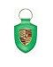 Porsche Crest Keychain Python Green Leather Key Ring for Keyfob Limited Edition