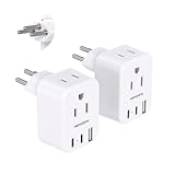 Switzerland Travel Plug Adapter, HANYCONY Type J Power Adapter with 2 Outlets 2 USB C Ports, Swiss Plug Adapter for Amercian US to Switzerland, Liechtenstein, Rwanda, 2 Pack