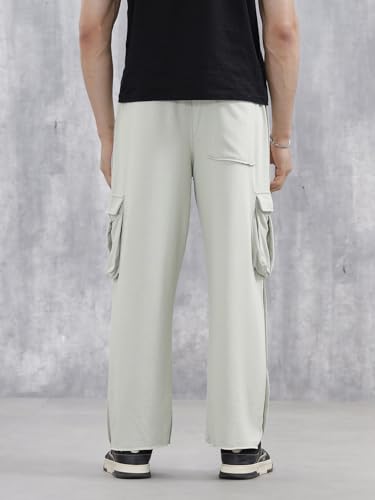 Image of WROGN Men's Cotton Cargo Pants | Solid | Relaxed Fit