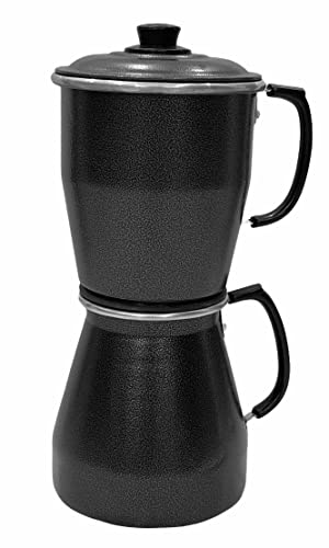 Cafeteira Alumínio Craqueada Cafeteira Econômica Preta Polida Vermelha 1,4L (Preta)