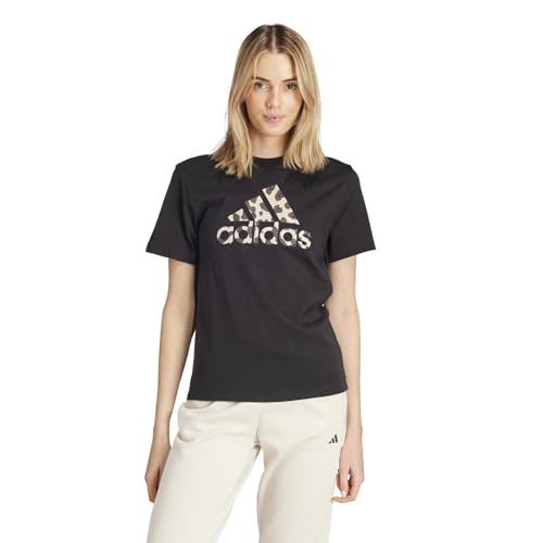 adidas Damen Animal Graphic Tee, Black, M