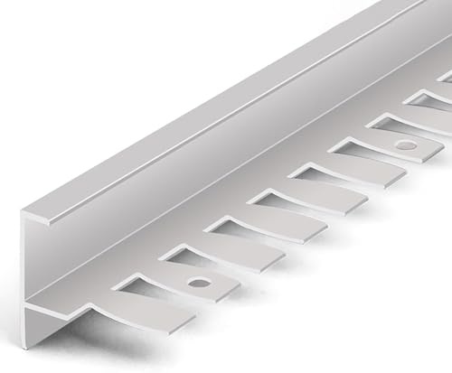 Tiras de Extremo de Azulejos de Perfil F 135 CM - 2 Piezas, Protección de Bordes Exteriores para Sala de Estar, Balcón y Baño - Perfiles de Azulejos Impermeables y Duraderos para Acabados Pr