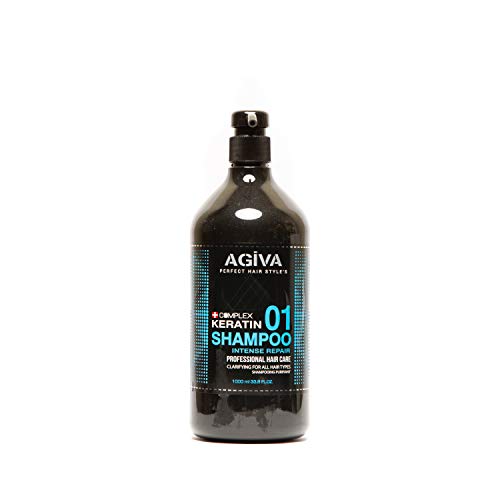 AGIVA Hair Shampoo 1000 ML Keratin Complex, Negro, Estandar
