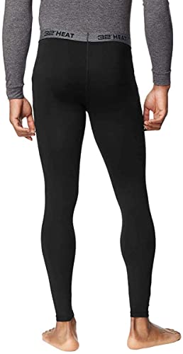 32 DEGREES Mens 2 Pack Heat Performance Thermal Baselayer Pant Leggings, Black/Black3