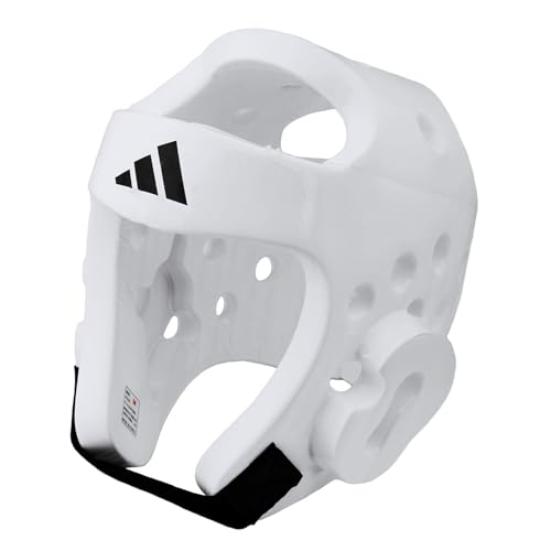 adidas WT Taekwondo - Protector de Cabeza de Espuma para Artes Marciales, Unisex Adulto, Color Blanco, tamaño Medium