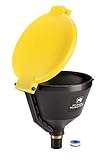 New Pig Drum Funnel | Burpless Poly Drum Funnel | for 30 and 55 gal Plastic or Steel Drums w/ 2' NPT | Yellow | PMB30001-YW