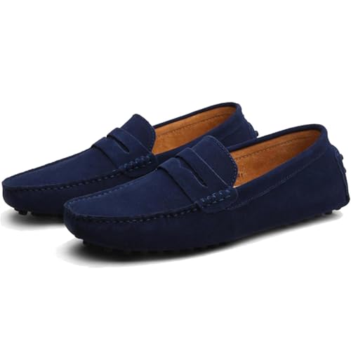 Image of PPXID Men's Dress Loafers Slip On Casual Shoes Lightweight Soft Penny Loafers Suede Driving Boat Shoes Moccasins