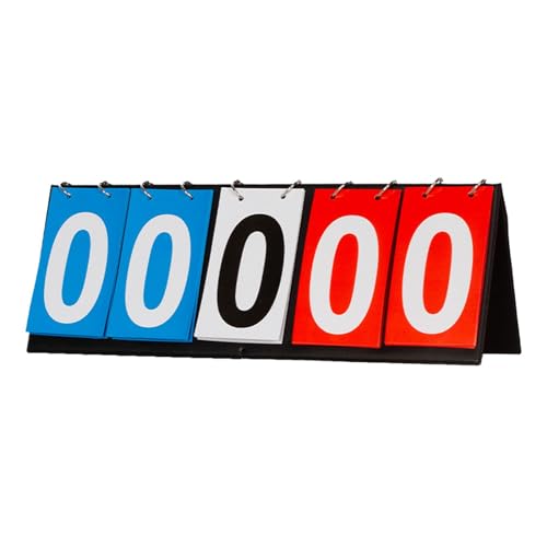 KQFCAZRE Tabletop Scoreboard 4/5/6 Digit Portable Sports Scoreboard Lightweight Score Flipper for Sports Events Volleyball Schools, 5 Digit