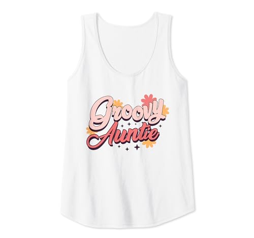 Retro Groovy Auntie Matching Family 1° compleanno anni '60 '70 Canotta