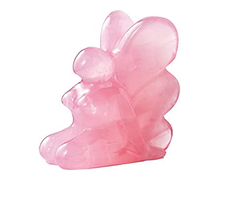 Natural Rose Quartz Butterfly Female Model Hand Carved Figurine Statue Gemstone Small Reiki Femal Model 2.7