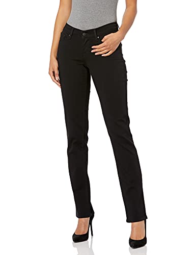 Signature By Levi Strauss & Co Women's Curvy Straight Jeans, noir, 14 Short
