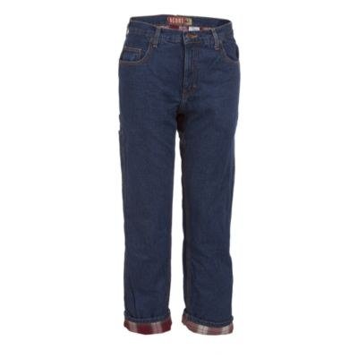 Flannel Lined Jeans Stone Wash Dark 46W 