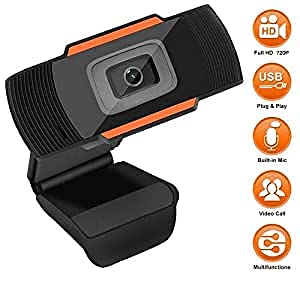 Image of HD Webcam with Auto Focus HD 720P Web Camera for Video Calling Conferencing Recording, PC Laptop Desktop USB Webcams Play and Plug (Webcam 720PX)