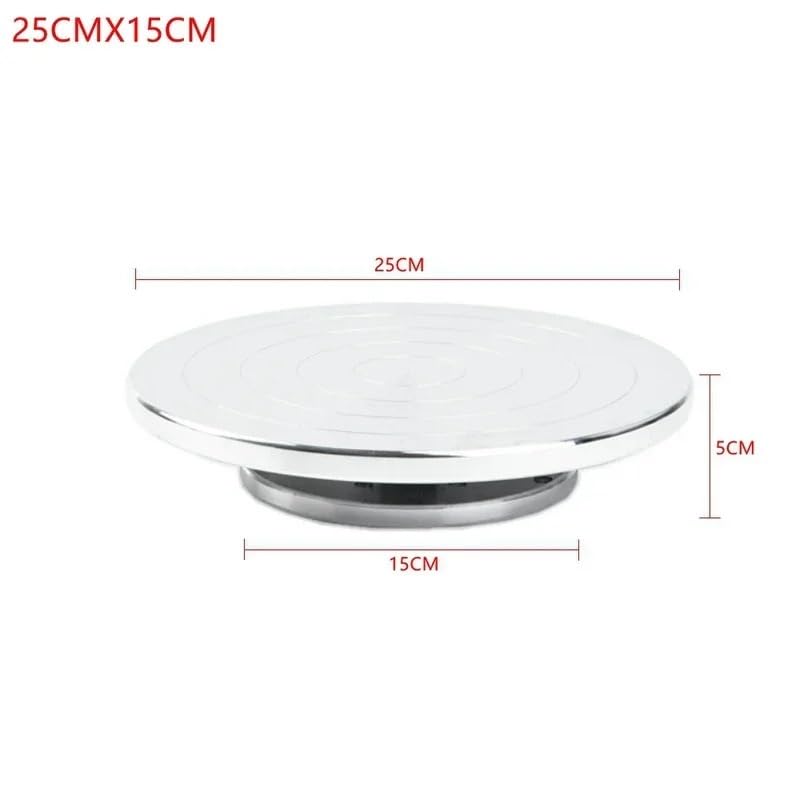 Töpferscheibe,Drehscheibe Töpfern Doppelseitige Verwendung Aluminiumlegierung Drehteller Keramik Ton rotierende Töpferscheibe(25CMX15CM)