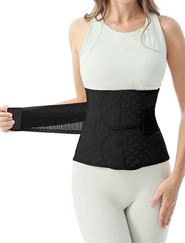 Image of Allaugh Postpartum Belly Band for Women: Abdominal Binder Post Surgery C Section Waist Trainer, Soft Fabric Abdominal Wrap for All Day, Comfort Non-Itchy, After Birth Recovery Easy Put On and Take Off