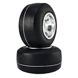 ECILKUC Go Kart Tires and Rims, 10x4.5-5'' Go Kart Wheels, 2-Pack Front Wheels, Aluminum Alloy Rims and Rubber...