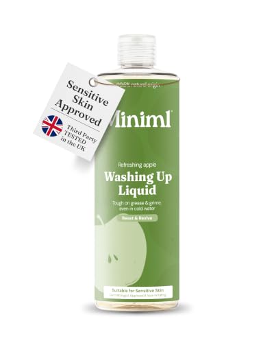 Miniml Washing Up Liquid Apple 400ml Plant Based Vegan Dish Soap Biodegradable Non-Toxic Tough on Grease Gentle on Hands