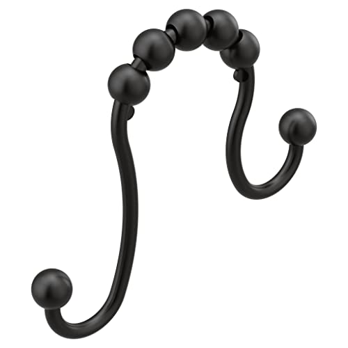 Moen Matte Black Shower Curtain Rings, Pack of 12, SR2201BL - image 2