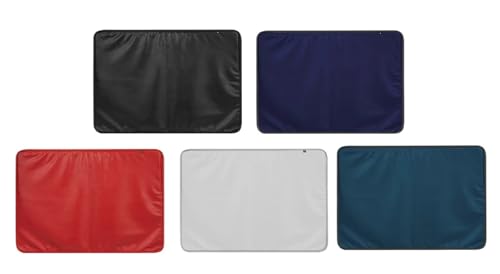 Funda protectora para monitor azul de piel sintética y cubrepantalla