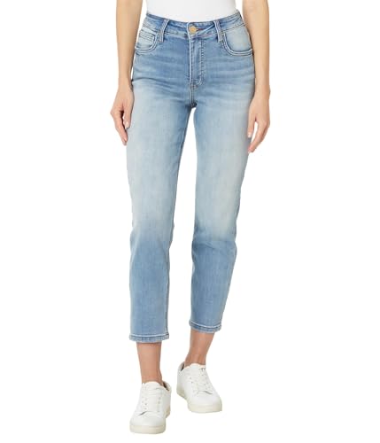 KUT from the Kloth Rachael High-Rise Fab Ab Mom Regular Hem Jeans in Coherently