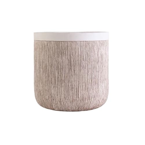 Zhaoj24-05 Macetas de Interior Maceta con Rayas Redondas, Maceta de Arcilla de magnesio de pie, contenedor for entradas del hogar, Jardines y Patios Maceta
