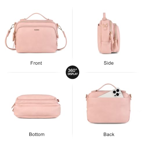 Image of Crossbody Bag for Women, Convertible Satchel Purse with Top Handle | Multi-Pockets Shoulder Bag with Soft Vegan Leather, Fit iPad mini, Lightweight Organizer for Daily, Work and Travel