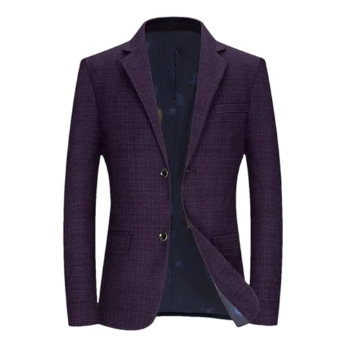 ERFMFKL Men Two-Color Striped Blazer Jacket for Single Breasted Business Wedding Party Banquet