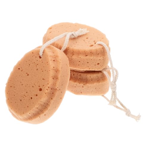 PACKOVE 3 Piezas esponja de baño lufa bebé depurador corporal de lufa esponjas de baño para ducha mujeres esponjas faciales para lavarse la cara Marrón claro