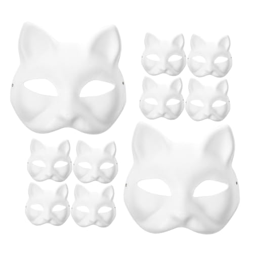 GRIRIW 24pcs Diy Blank Cat Masks for Masquerade Parties Creative Craft Blanks Safe Material for Halloween and Cosplay Events