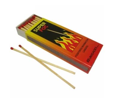 SUPER FOC Fósforos de Seguridad Extra Largos para Encendido de barbacoas y Fuegos (15 cm)