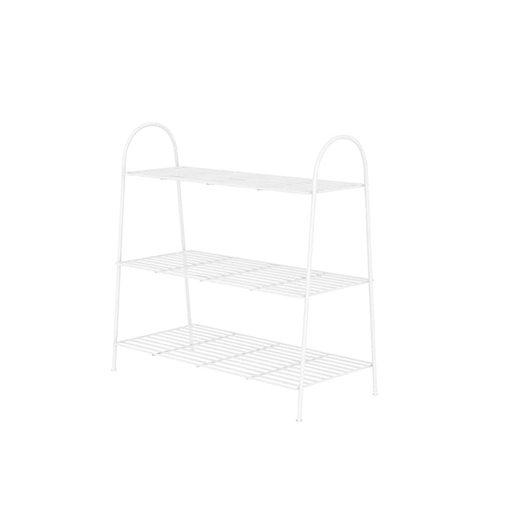 Schuhregal für Eingangsbereich, stapelbar, 6–11 Paar, Schuhregal, rutschfest, freistehend, Metall, Schlafzimmer, Schuhregal, Zapatero für den Eingang (Farbe: Weiß, Größe: 63 cm)
