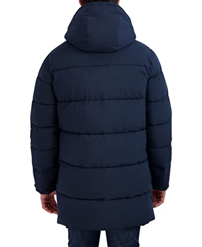 Image of HFX Men's Water Resistant Jacket Long Sleeve Zip Up Heavyweight Hood Quilted Stretch Parka Coat