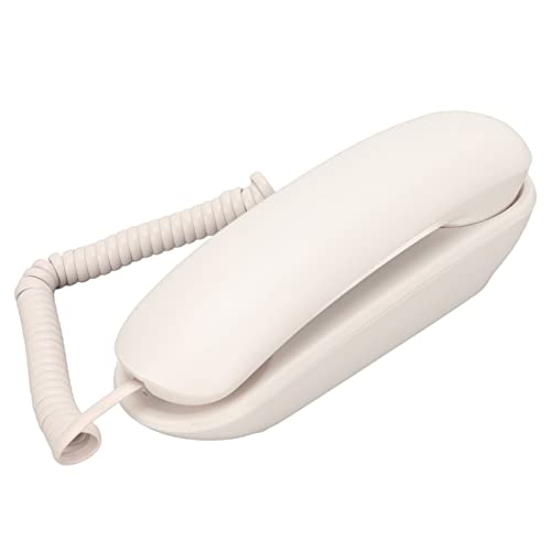Teléfono fijo con cable para pared, botones grandes blancos