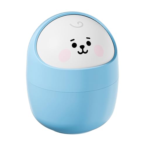 Image of Cortina Corton Design Plastic Small Tabletop Dustbin, Small Waste Bin for Study Table, Office Desk, Bathroom, Kitchen Sink & Washroom (Blue)