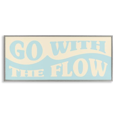 Vintage Water Wave Typography, 13 x 30 Inch Framed Giclée Print