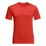 Sehr atmungsaktiv Jack Wolfskin Herren Hiking S/S T M T-Shirt, Starkes Rot, XL