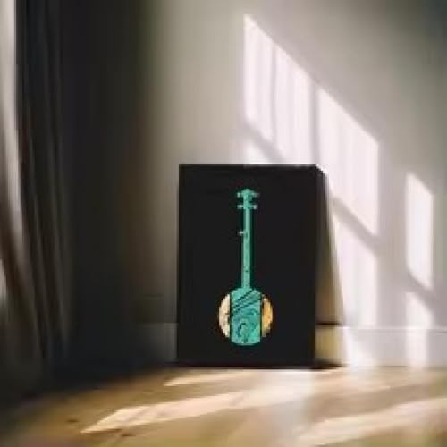 Tableau piano guitare violon vintage grande toile de jazz
