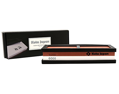 Kota Japan Double Sided Diamond Water Stone. Professional Quality for Ultra-Sharpness and Extended Blade Life for Your Favorite Cutlery. (1000-6000)