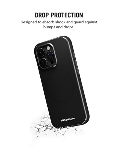 Image of DailyObjects Polycarbonate Enamel Bumper Magsafe Case for iPhone 16 Pro Compatible with Mag-Safe Wireless Charging | Black Hybrid Magnetic Back Cover