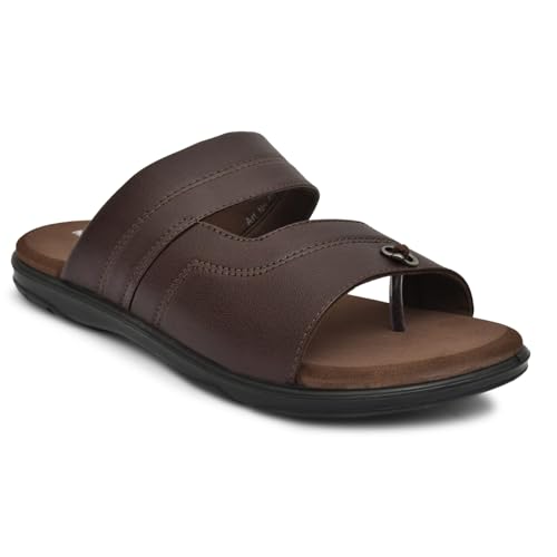 HEALTH FIT Men's PU Diabetic & Orthopedic Slipper Flip Flop