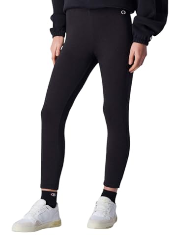 Champion Leggings Morbidi in Cotone Felpato, 117567 (IT, Testo, M, Regular, Regular, Nero)