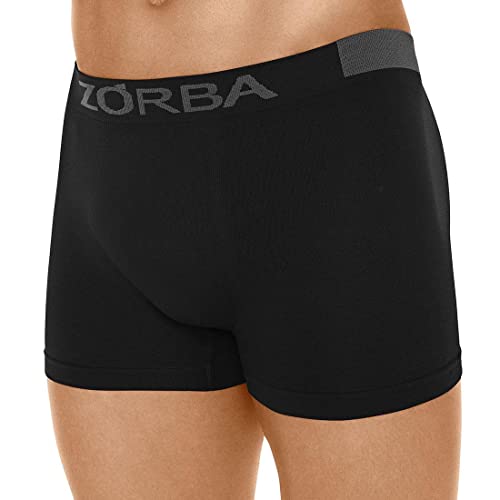 Kit com 06 Cuecas Zorba Boxer Sem Costura Extreme Sport 836 Preto - M