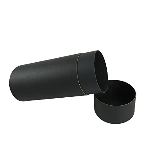 Image of WENPACK Paperboard Tube With Lid Round Cardboard Box Container (3.22 inch D*6.62 inch H, black)