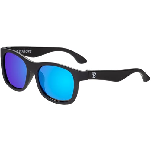 Image of Babiators Kids Sunglasses With Polarized UV400 Lens for 3-5 Years Kid, 100% UVA + UVB Sun Protection | Non-Breakable Flexible Rubber Frame, Shatter and Impact Resistant, BPA Free | Navigators - Black