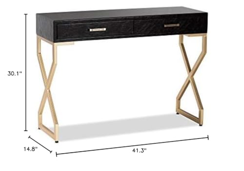Baxton Studio Console Tables, One Size, Dark Brown/Gold