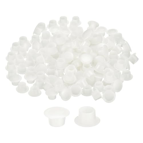 Image of uxcell 300Pcs Screw Hole Plugs, 8mm(5 /16 inch) Dia Plastic Round Button Plugs Snap in Locking Hole Covers Flush Type Caps for Furniture Cabinet, Transparent