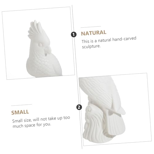 Perroquet en céramique blanc : statuette décorative tendance pour salon - 8