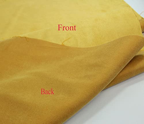 Mybecca Microsuede Fabric 58/60" Width Fabric by The Yard Color : Mustard (1 Yard, 36"x58") (Precut into 1 Yard Pieces by Prime)